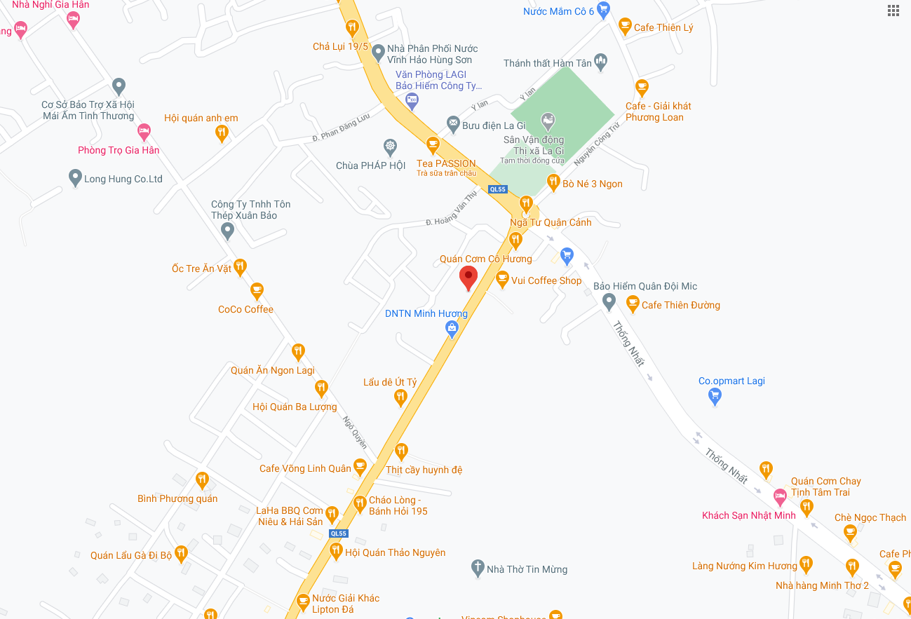 Bản đồ vị trí trung tâm Thị xã La Gi - Bình Thuận